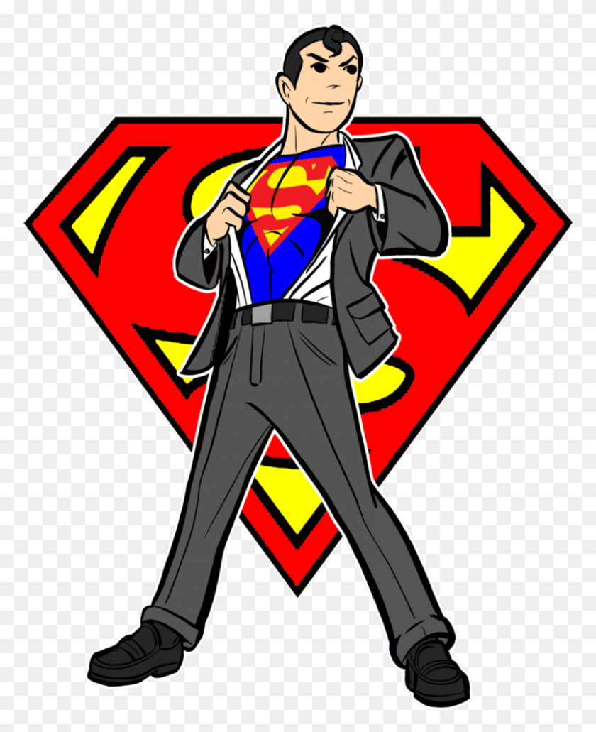 801x998 Clark Kent Clipart Superman Logo, Person, Human, Performer HD PNG Download