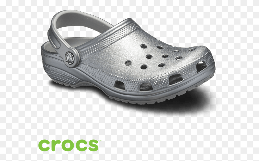 593x464 Clasgmet Metallic Crocs, Clothing, Apparel, Footwear HD PNG Download