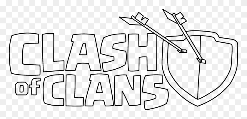 1600x713 Clash Of Clans Logo Drawing, Text, Symbol, Leisure Activities HD PNG Download