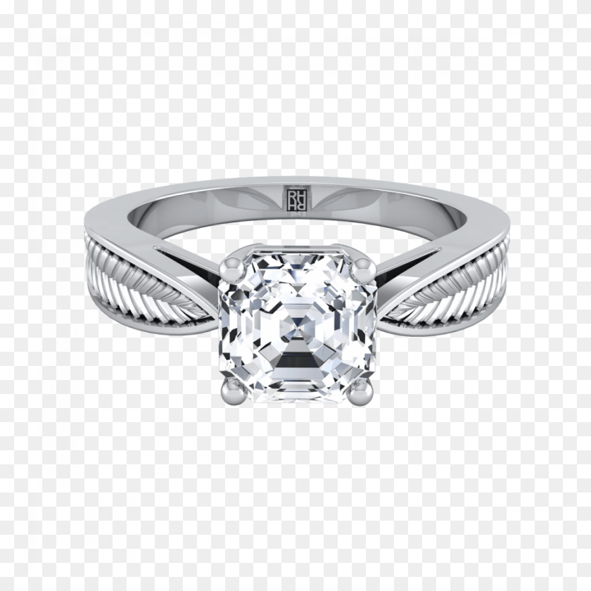 900x900 Classic 4 Prong Asscher Cut Diamond Engagement Ring Diamond Cut, Platinum, Accessories, Accessory HD PNG Download