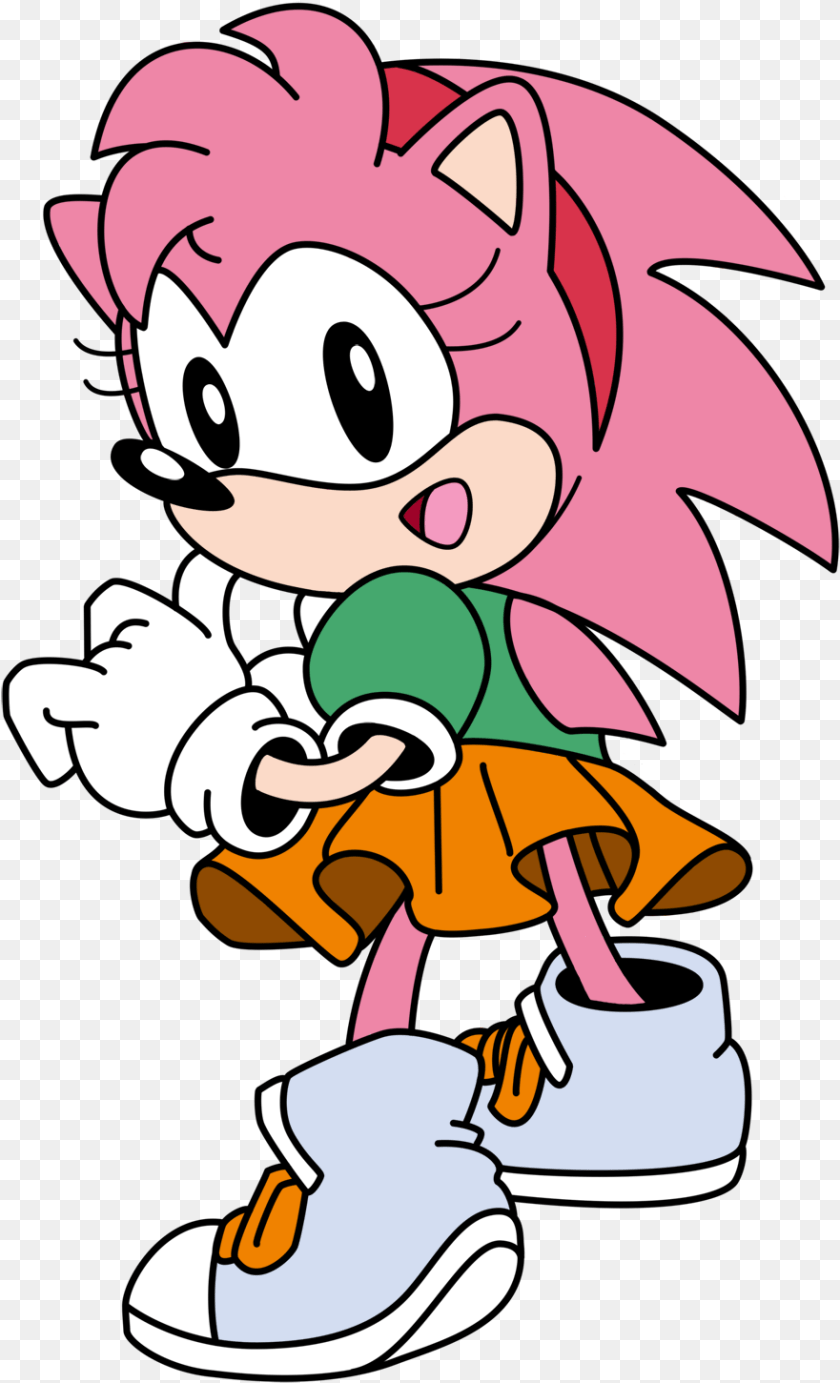 881x1451 Classic Amy Amy Rose And Sonic Background, Cartoon, Book, Comics, Publication PNG