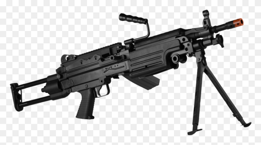 843x441 Классический Армейский Цельнометаллический Пистолет M249 Para Aeg Для Страйкбола W, Оружие, Вооружение, Пулемет Hd Png Скачать