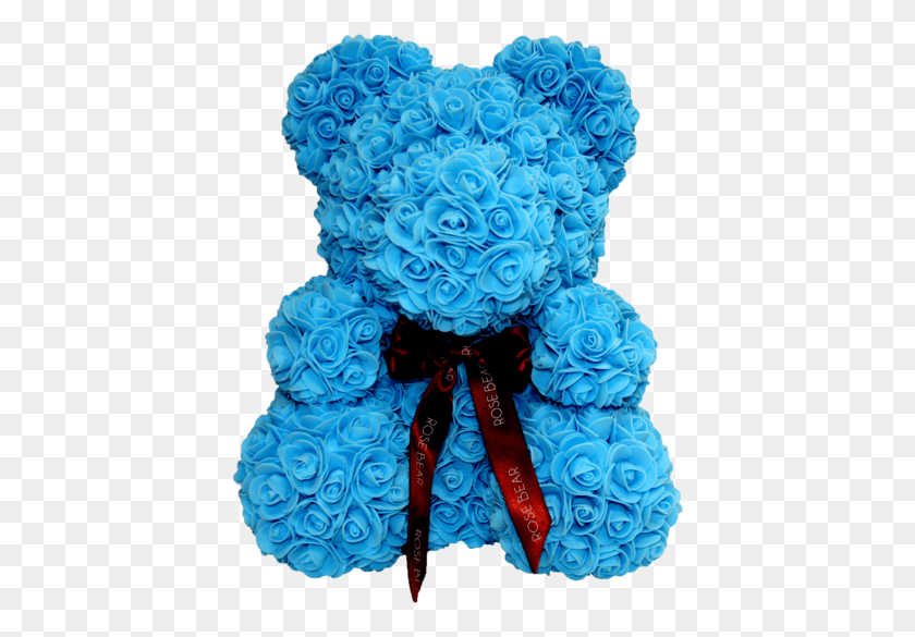416x525 Classic Blue Rose Bear 40cm Tall Rose Teddy Bear Blue, Plant, Graphics HD PNG Download