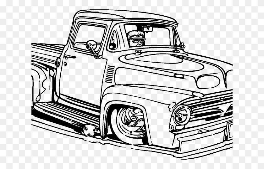 640x480 Classic Car Clipart Silhouette Hot Rod Clip Art, Vehicle, Transportation, Truck HD PNG Download