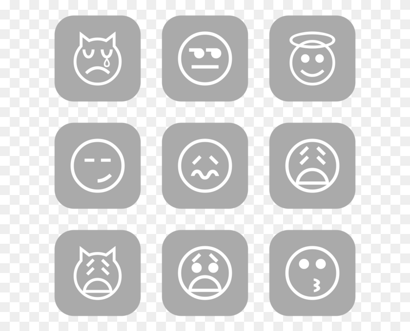 619x619 Classic Emoticons Icon In Style Flat Rounded Square Icon, Stencil, Number, Symbol HD PNG Download