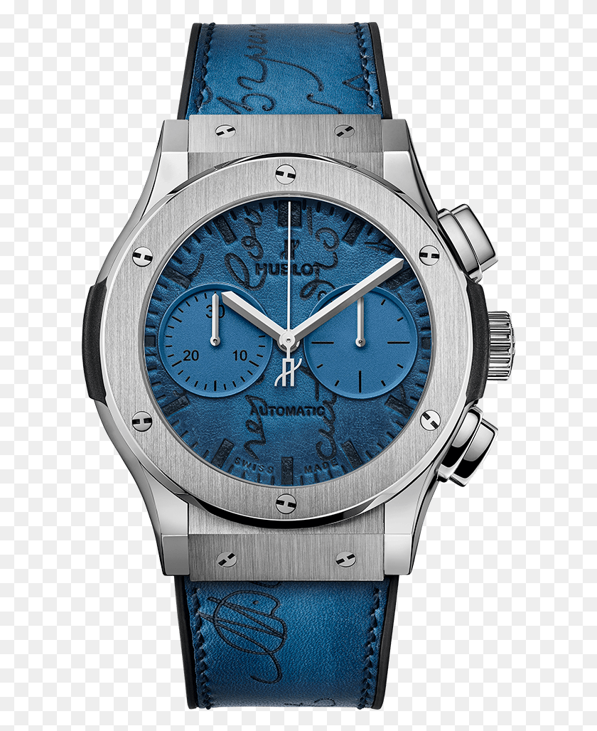 611x968 Classic Fusion Chronograph Berluti Scritto Ocean Blue Hublot Classic Fusion Chronograph Berluti Scritto, Wristwatch, Clock Tower, Tower HD PNG Download