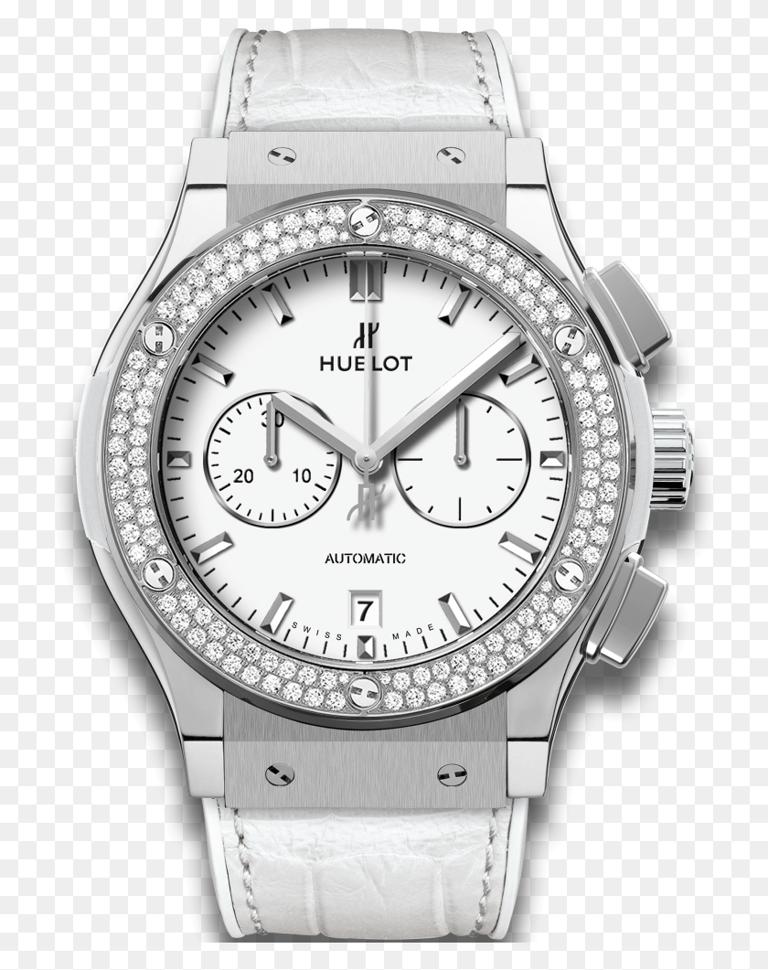 724x1001 Classic Fusion Chronograph Titanium White Diamonds Hublot Classic Fusion White Chrono, Wristwatch, Clock Tower, Tower HD PNG Download