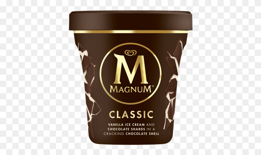 403x439 Classic Ice Cream Tub Magnum Ice Cream Tub, Text, Beverage, Drink HD PNG Download
