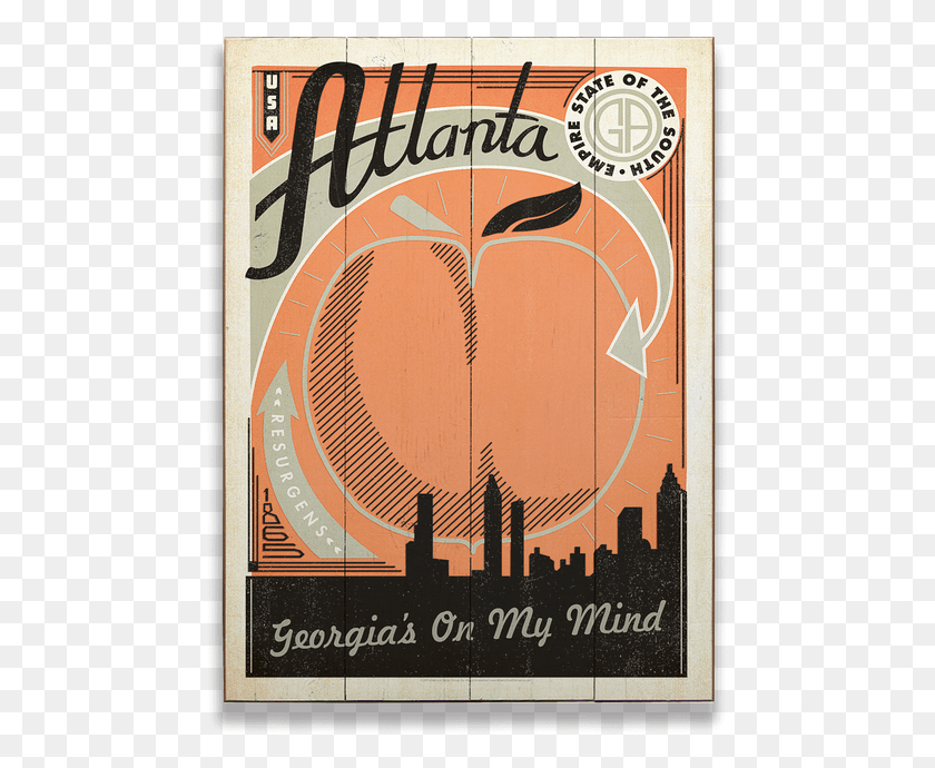 469x630 Classic Letterpress Art Of A Peach In The Background Georgia On My Mind, Poster, Advertisement, Flyer HD PNG Download