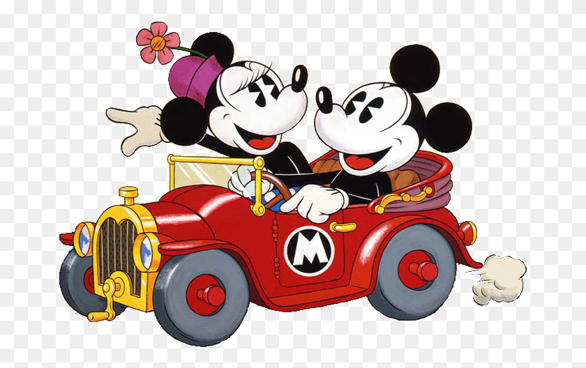 671x468 Classic Mickey Mouse Back To Mickey S Clipart Mickey And Minnie Car Clipart, Transportation, Vehicle, Automobile HD PNG Download