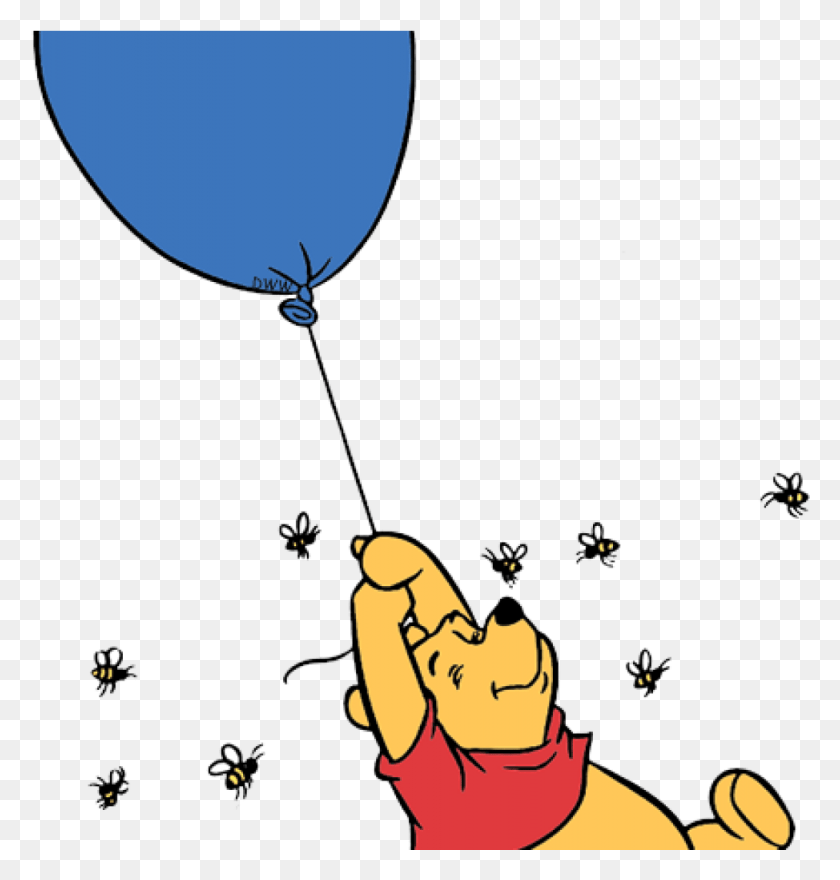974x1025 Classic Winnie Pooh Clipart Free Winnie The Pooh And Balloon, Ball, Leisure Activities HD PNG Download