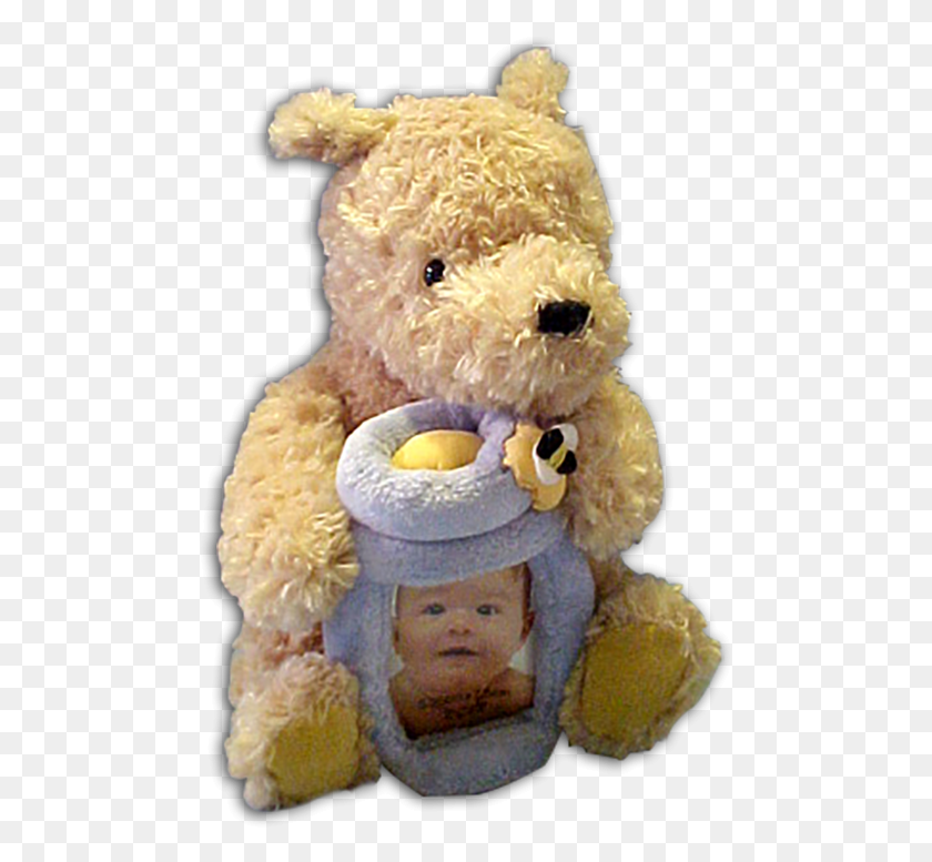 483x717 Classic Winnie The Pooh Picture Frame Photo Holder Teddy Bear, Toy, Plush, Baby HD PNG Download