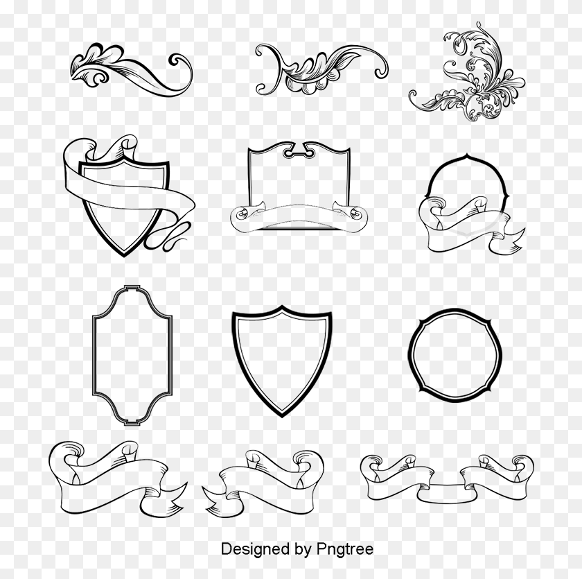 702x775 Classical Medieval Element Vector Material Shield Medieval Element, Symbol, Label, Text HD PNG Download