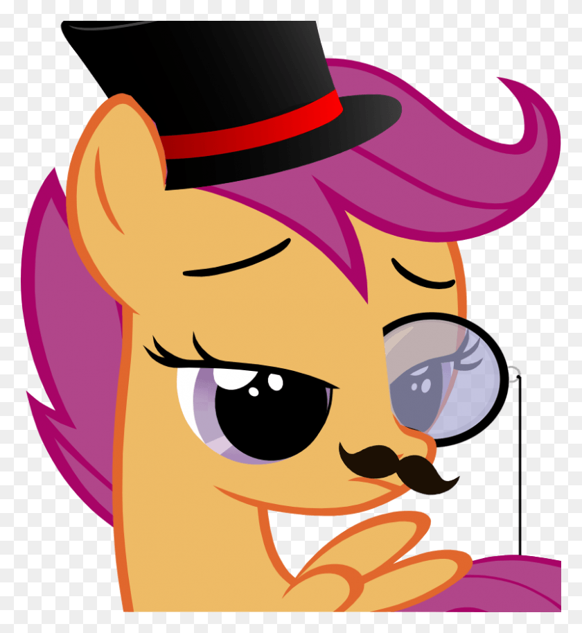 800x875 Classy Hat Monocle Moustache Safe Scootaloo Simple Scootaloo, Clothing, Apparel, Cat HD PNG Download