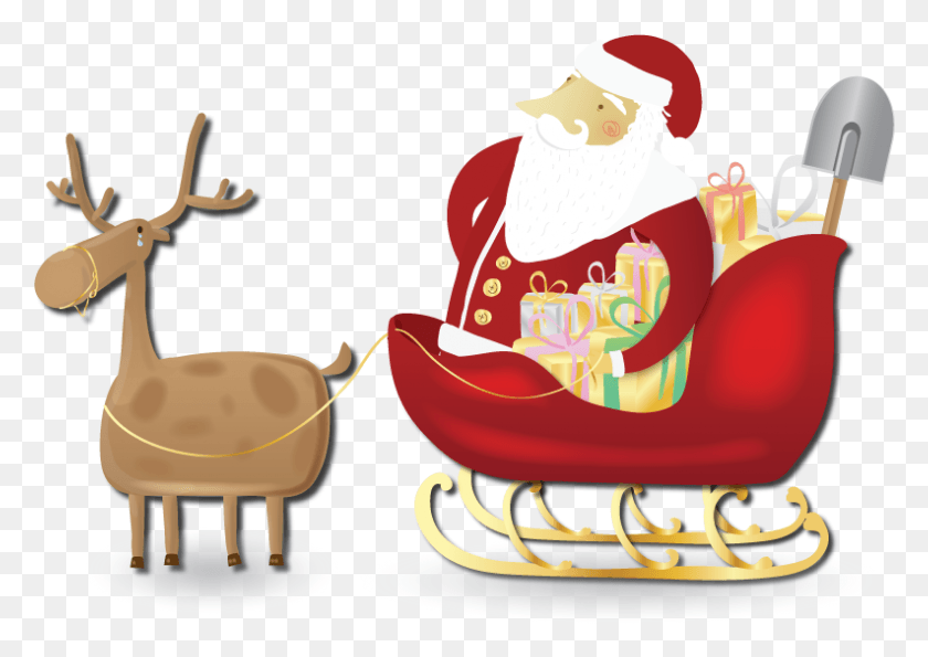 793x544 Claus Reindeer Sled Clip Art Transprent Cartoon, Birthday Cake, Cake, Dessert HD PNG Download