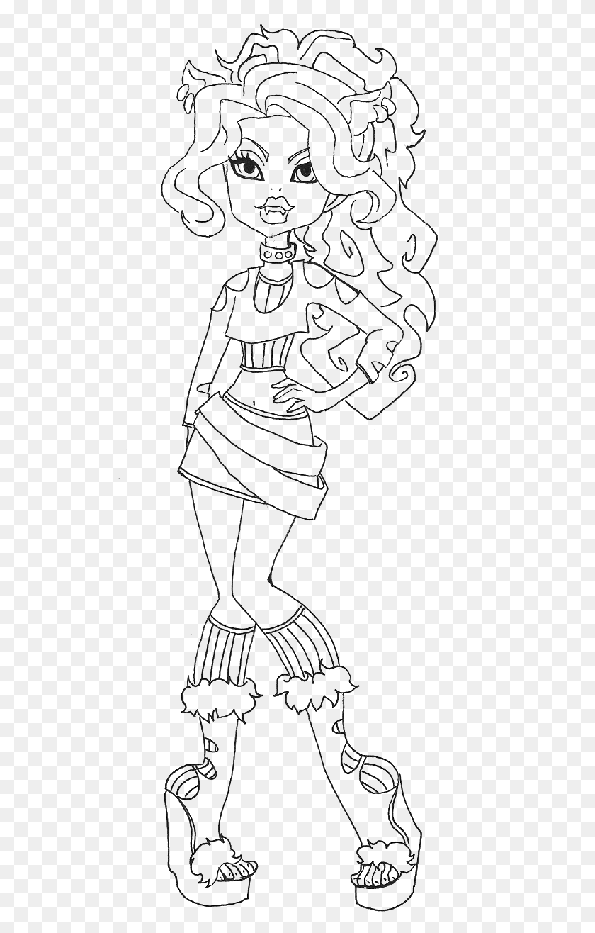 542x1256 Clawdeen Wolf Monster High Coloring Monster High Coloring Pages Clawdeen Wolf, Person, Human, Musical Instrument HD PNG Download