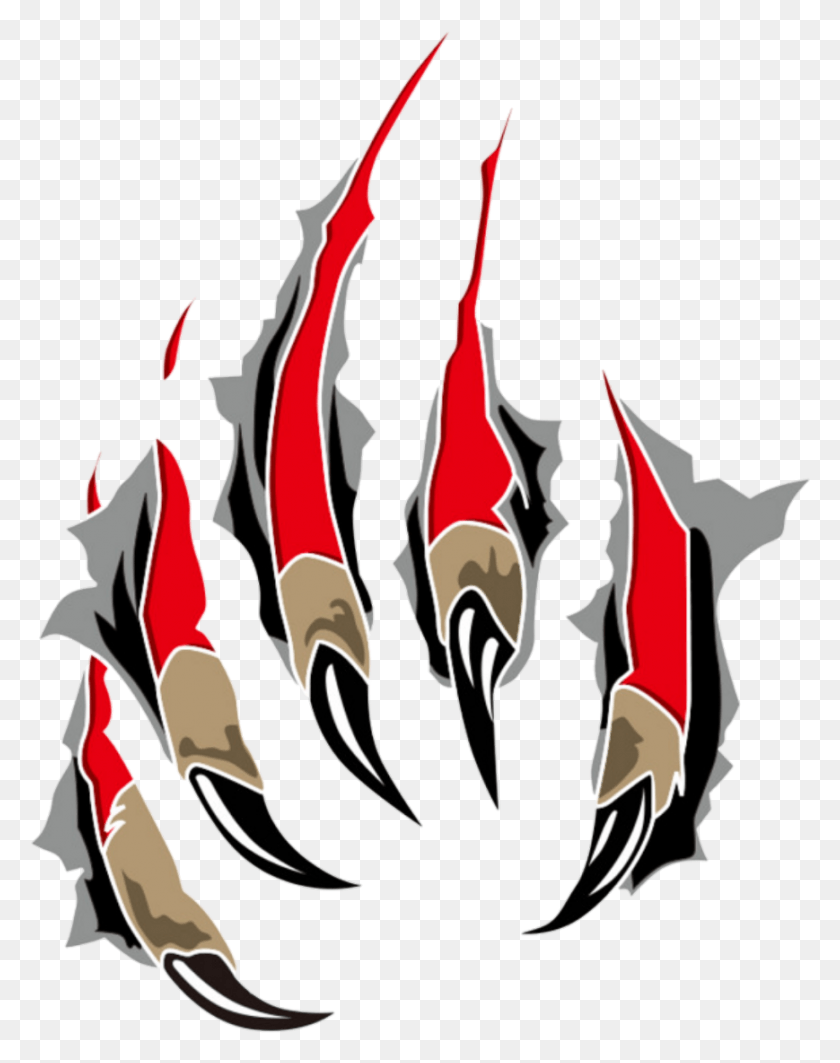 869x1118 Claws Clawmarks Redclawmarks Scratches Redscratches Claw Ripping Through Shirt, Hook HD PNG Download