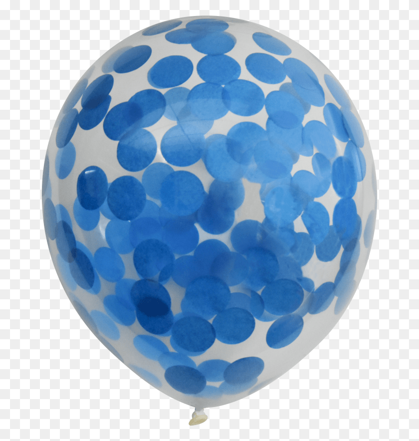 675x824 Clear Balloons With Blue Confetti Pack Of Balloon, Ball, Sphere, Rug HD PNG Download