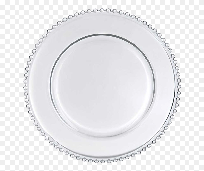 654x644 Clear Glass Beaded Charger Plate Best Pack, Porcelain, Pottery HD PNG Download