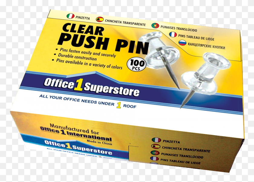 960x669 Clear Push Pin 100pcsbox Office 1 Superstore, Paper, Indoors, Advertisement HD PNG Download