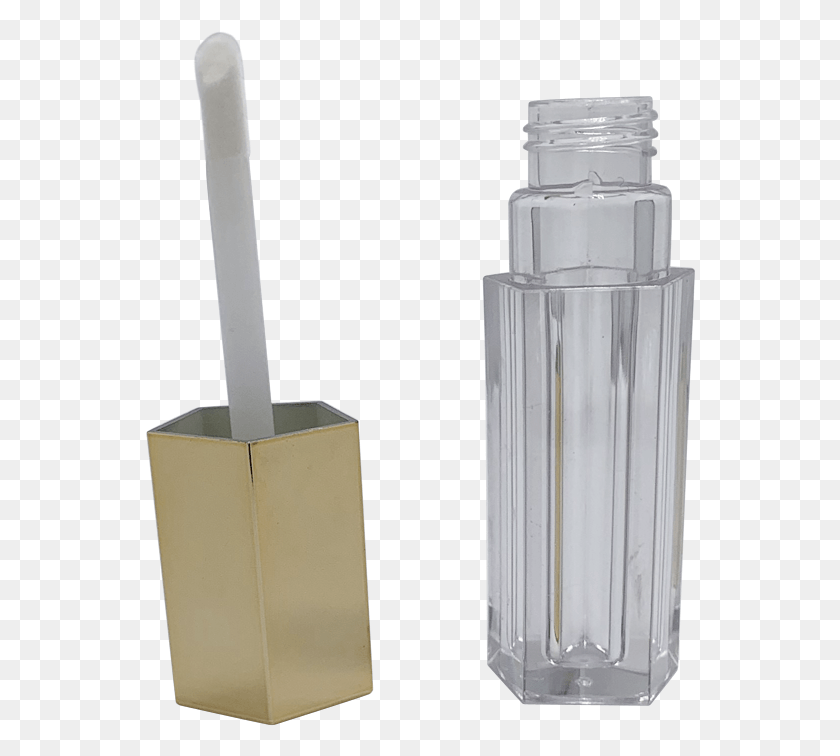550x696 Clear Tube With Hexagonal Handle In Gold Silver Or Cosmetics, Bottle, Shovel, Tool HD PNG Download