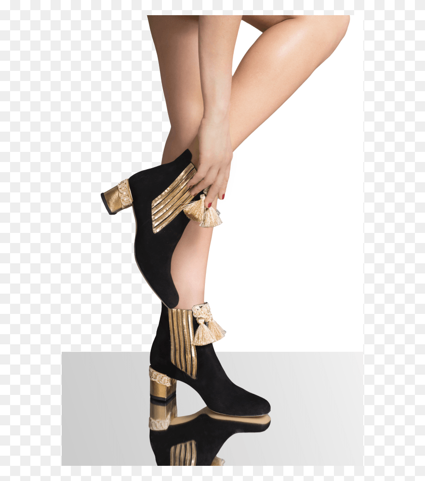 596x890 Clelie Tassels Ankle Boots Basic Pump, Clothing, Apparel, High Heel HD PNG Download