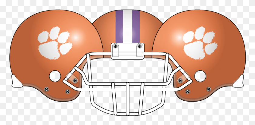 856x387 Clemson Orange Helmet Clemson Tiger Paw, Clothing, Apparel, American Football HD PNG Download