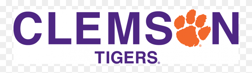 751x183 Clemson Tigers Iron On Stickers And Peel Off Decals Clemson Tiger Paw, Word, Text, Purple HD PNG Download