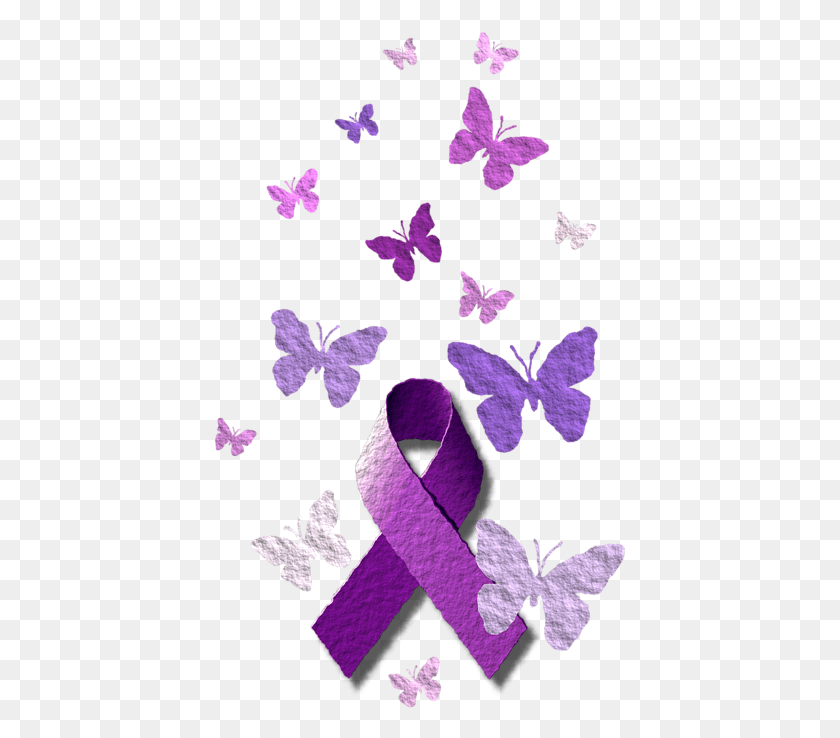 413x678 Click And Drag To Re Position The Image If Desired Butterfly Purple Cancer Ribbon, Graphics, Floral Design HD PNG Download