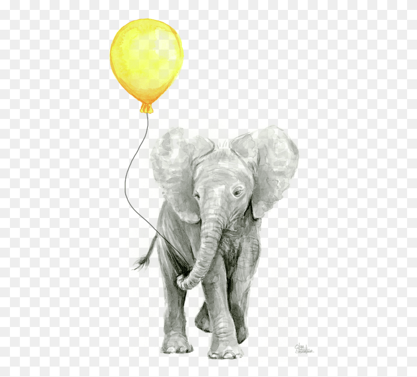 428x701 Click And Drag To Re Position The Image If Desired Elephant With A Balloon, Wildlife, Mammal, Animal HD PNG Download