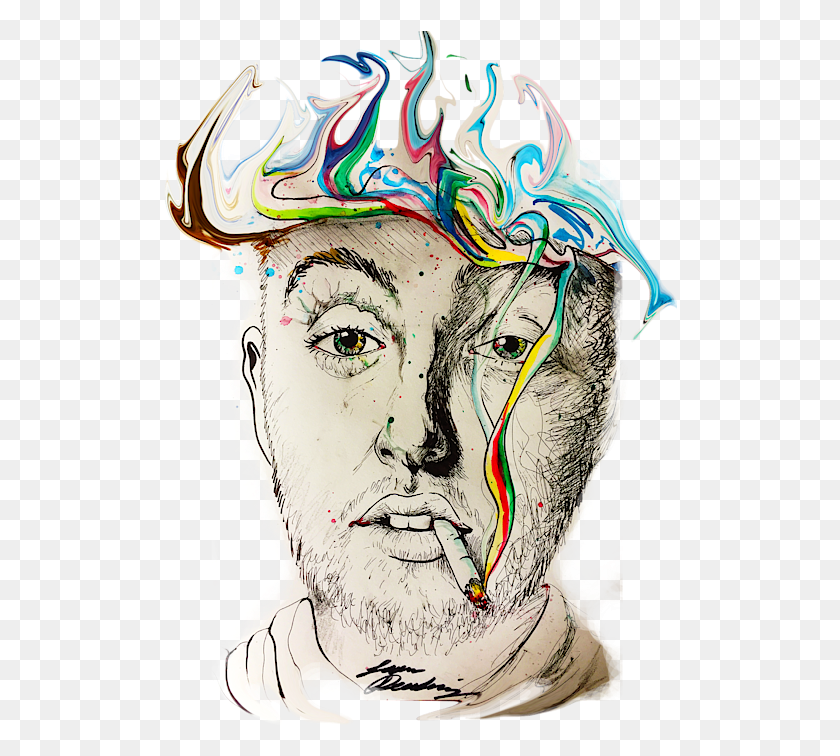 514x696 Click And Drag To Re Position The Image If Desired Mac Miller Sketch Rip, Doodle HD PNG Download