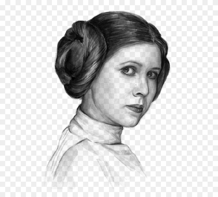 514x699 Click And Drag To Re Position The Image If Desired Princess Leia Watercolor Portrait, Gray, World Of Warcraft HD PNG Download