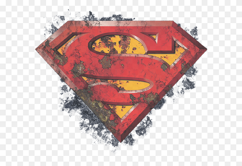 600x515 Descargar Png Superman Escudo Oxidado, Logotipo, Símbolo, Marca Registrada Hd Png