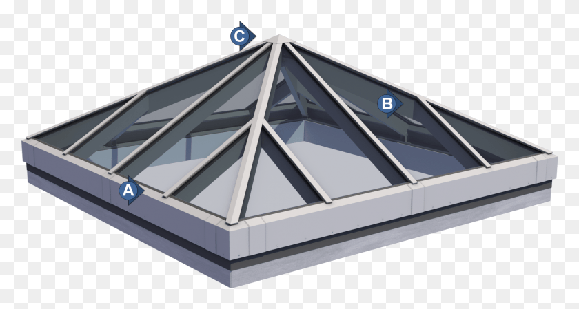 1746x872 Click Cutaway Detail To Enlarge Pyramid Skylight, Architecture, Building, Window HD PNG Download