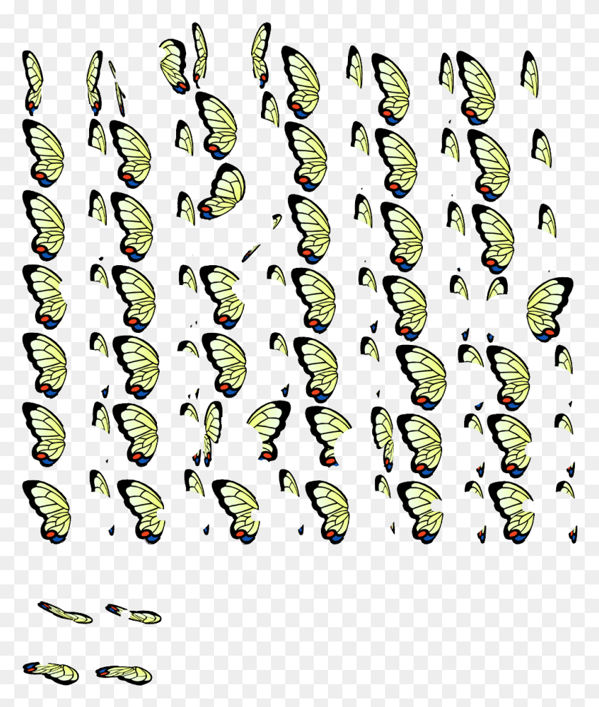 1010x1207 Click For Full Sized Image Butterfly Wings Pixel Wings Sprite Sheet, Rug, Outdoors, Nature HD PNG Download