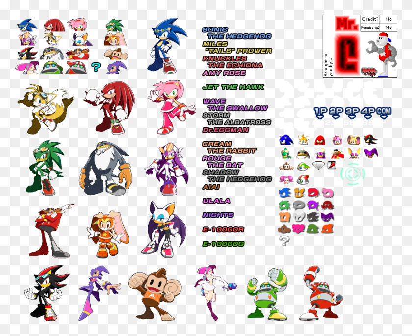 861x689 Нажмите Для Полноразмерных Значков Персонажей Выбор Персонажа Sonic Riders, Супер Марио, Человек, Hd Png Скачать
