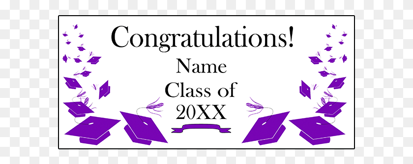 605x275 Click For Larger Picture Of Personalized Purple Mortarboard Graphic Design, Text, Outdoors, Book HD PNG Download
