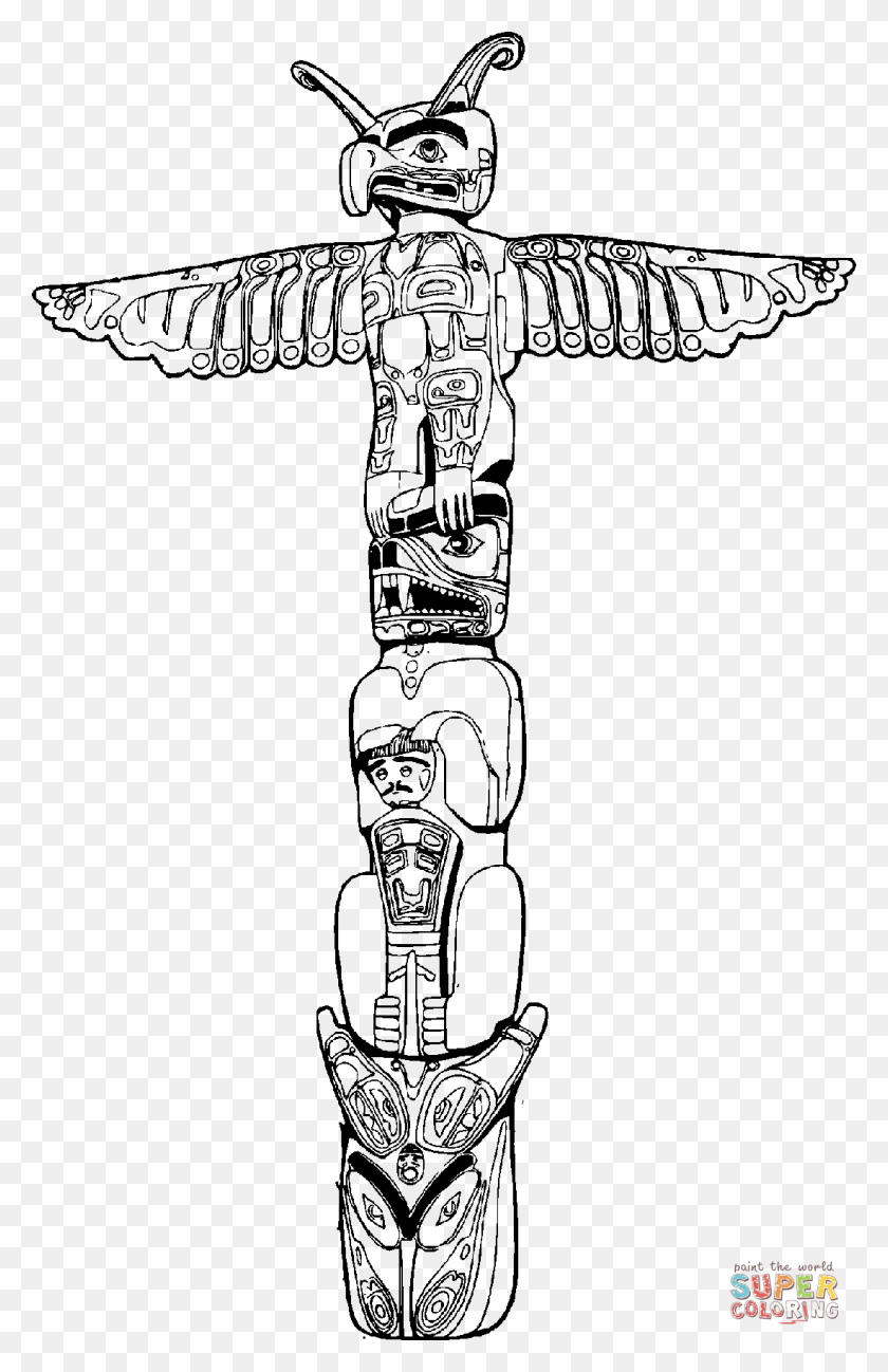 1100x1747 Click The Totem Pole Coloring Pages To View Printable, Gray, World Of Warcraft HD PNG Download