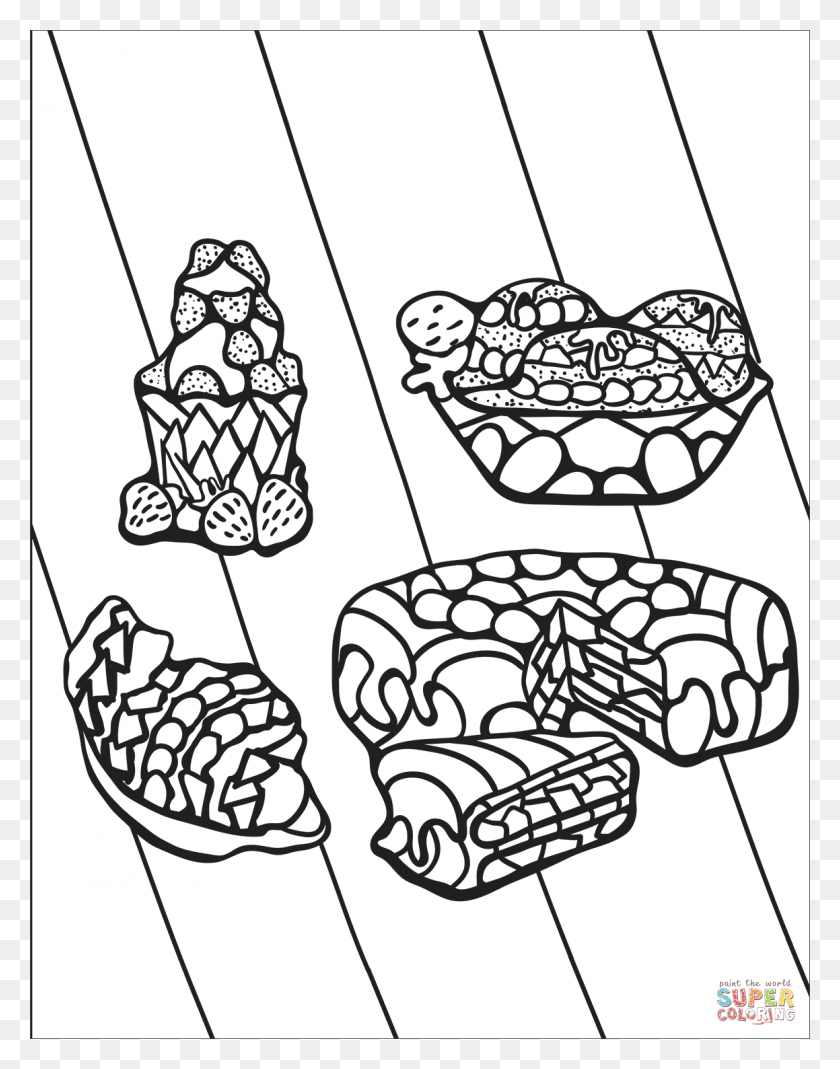 1159x1500 Click The Zentangle Desserts Coloring Pages To View Line Art, Doodle HD PNG Download