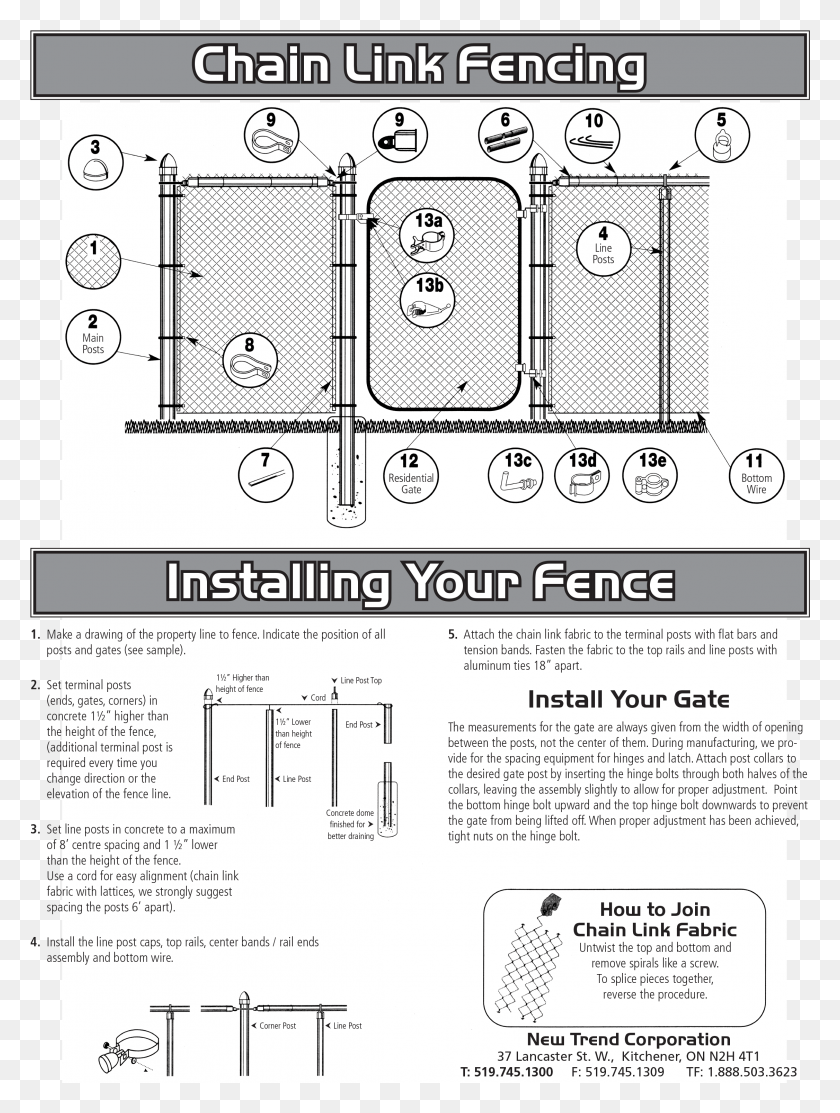 2252x3043 Click To Chainlink Installation Instructions Illustration, Plan, Plot, Diagram HD PNG Download