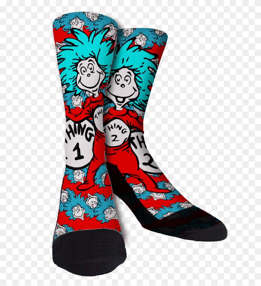 626x861 Click To Enlarge Thing 1 And Thing 2 Socks, Clothing, Apparel, Stocking HD PNG Download