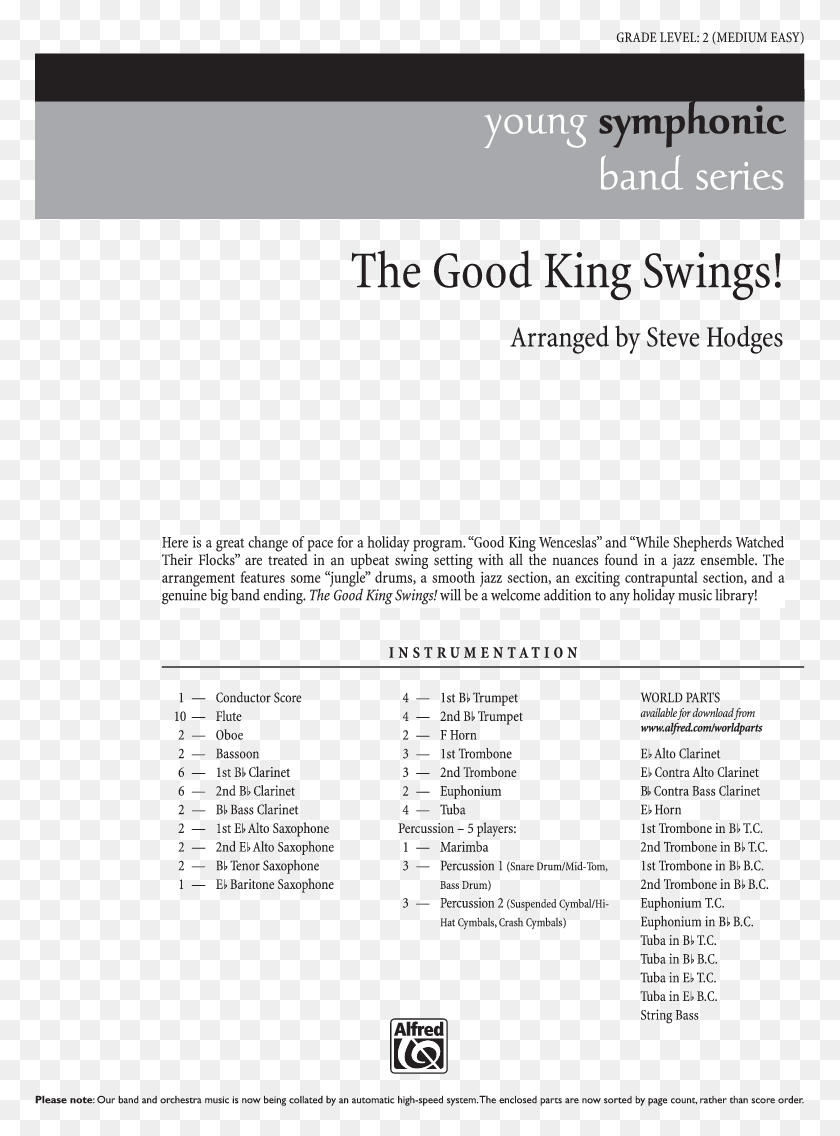 771x1076 Click To Expand Good King Swings Thumbnail Alfred Music, Text, Poster HD PNG Download