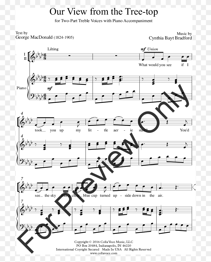 719x983 Click To Expand Our View From The Tree Top Thumbnail Sheet Music HD PNG Download
