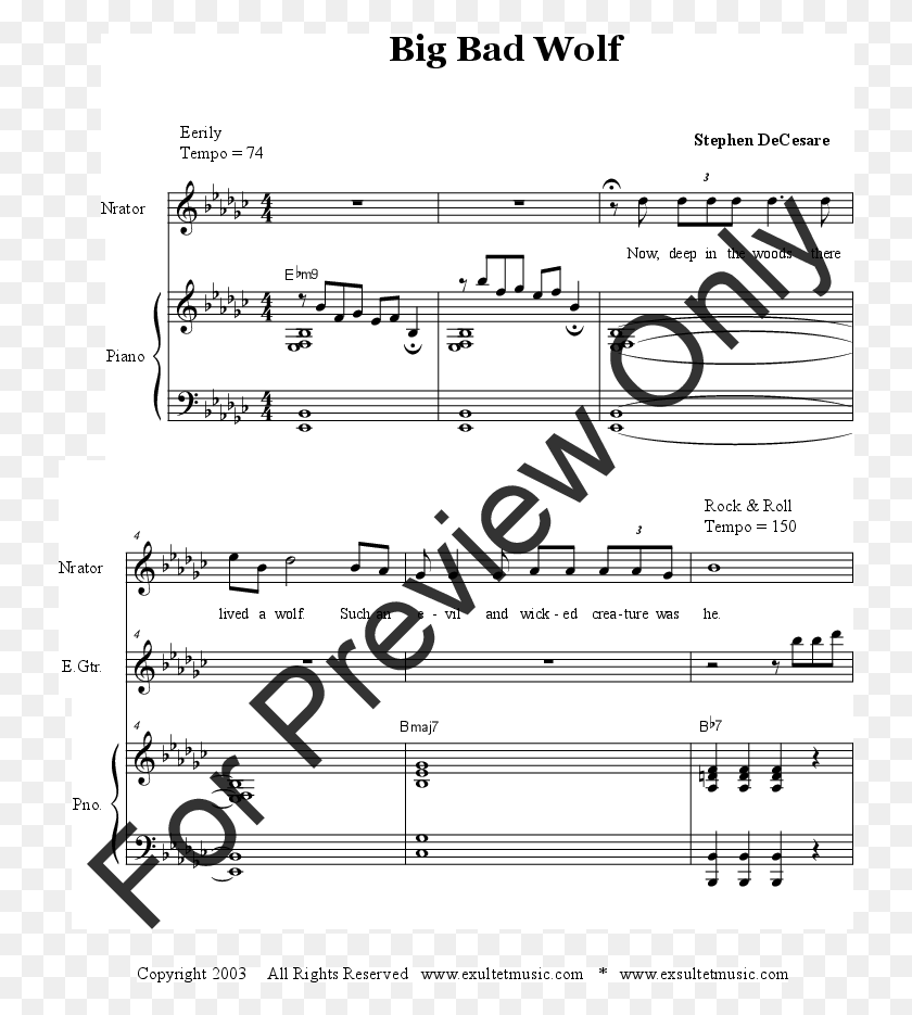 734x875 Click To Expand The Big Bad Wolf Thumbnail Ad Maiorem Dei Gloriam Noty, Sheet Music HD PNG Download