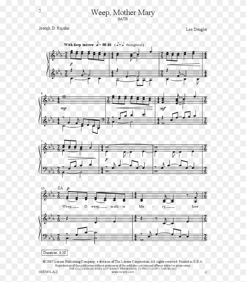 577x903 Click To Expand Weep Mother Mary Thumbnail Libiamo Ne Lieti Calici Spartito, Sheet Music, Leisure Activities, Musical Instrument HD PNG Download
