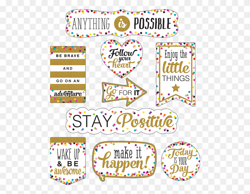 510x591 Clingy Thingies Confetti Positive Sayings Accents Illustration, Label, Text, Sticker HD PNG Download