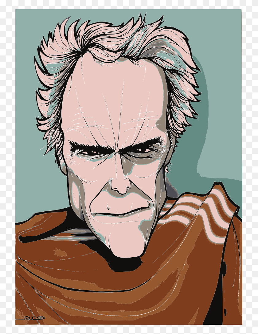 739x1024 Clint Eastwood Reisoro K Aktoro Illustration, Face HD PNG Download