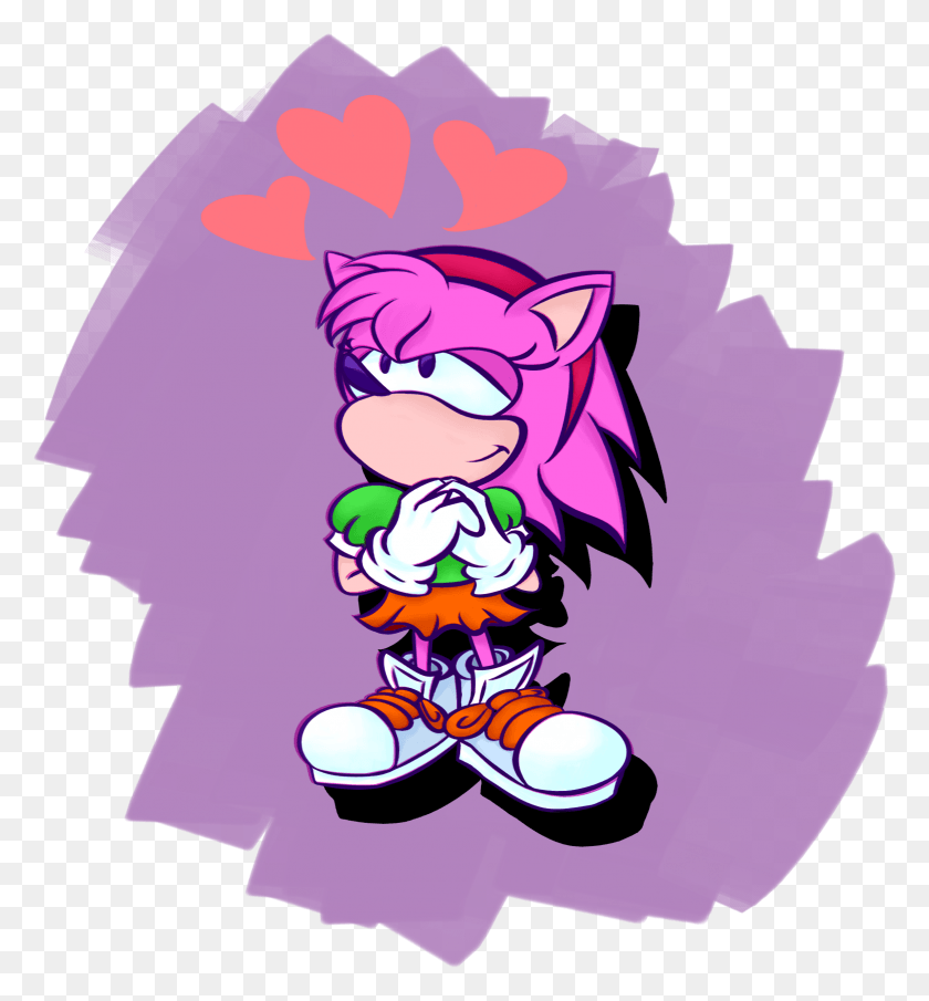 2296x2488 Clip Art Amy Rose Sonic Style Cartoon, Label, Text, Sticker HD PNG Download