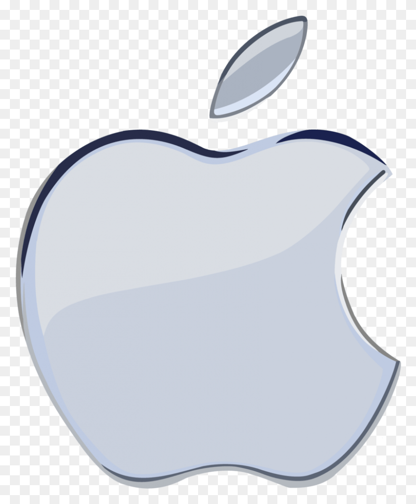 800x983 Clip Art Apple Logo Transparent Apple Logo Silver, Cushion, Symbol, Logo HD PNG Download