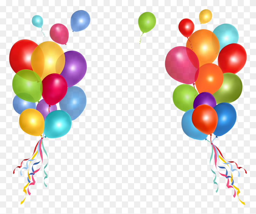 3690x3035 Clip Art Balloons Banner Free Gambar Balon Ulang Tahun, Balloon, Ball HD PNG Download